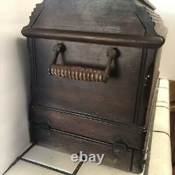 Singer Antique Coffin Cas De Machine À Coudre Main Cran 1896