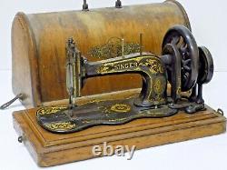 Singer Fiddle Base Sewing Machine Hand Crane Antique Collectionnable