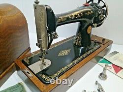 Superbe Antique Old Vintage Hand Crank Singer 66 Machine À Coudre Modèle 66
