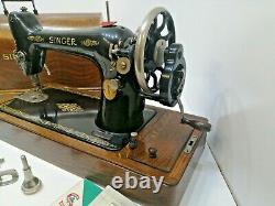Superbe Antique Old Vintage Hand Crank Singer 66 Machine À Coudre Modèle 66