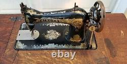 VC Antique 1920 Modèle 15 Manuelle Pédale Singer Sewing Machine Cast Iron Table
