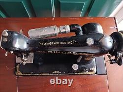 Vintage 1929 Singer Model 101 Électric Sewing Machine Style 40 Cabinet Avec Banc