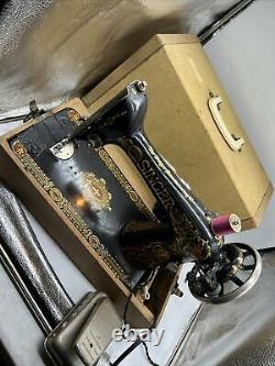 Vintage Antique Singer Machine À Coudre Sn G3364419 Modèle 66 Red Eye 1913