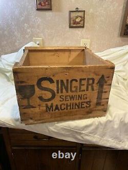 Vintage Singer Machine À Coudre En Bois Boîte De Caisse De Livraison Antique Rustic Decor