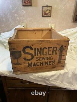 Vintage Singer Machine À Coudre En Bois Boîte De Caisse De Livraison Antique Rustic Decor