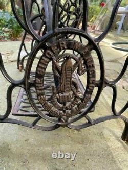 Vintage Singer Sewing Machine Treadle Table De Base Début Des Années 1900 Cast Iron Antique