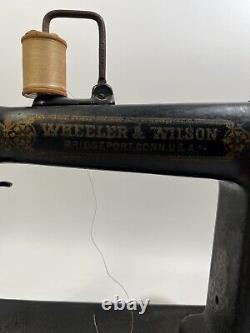 Vintage Wheeler & Wilson D9 Singer Treadle Machine À Coudre 1890s Tourne Librement