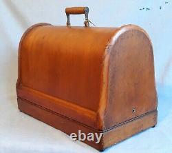 Vtg 1913 Singer Sewing Machine Bentwood Case 3/4 Taille 99 185 192 Spartiate & Clé