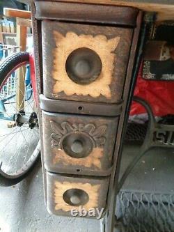 Vtg Singer Treadle Sewing Machine Table Oak Wood Cabinet Cast Iron Pick Up Nj