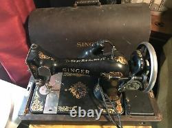 Working 1922 Singer Model 128 Electric Sewing Machine W Pedal Case Black